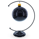Crescent Moon Twisted Black Painted Metal Ornament Display Stand 9 Inches (Poland)