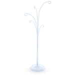 5-Arm Scroll Tree Branches White Painted Metal Ornament Display Stand 14.5 Inches (Poland)