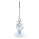 Upright White Metal Christmas Tree Topper Finial Stand Display Stand 7.2 Inches (Poland)