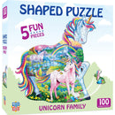 Unicorn Family - 100 Piece Shaped Jigsaw Puzzle