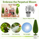 2 Pack 3 Feet Artificial Cedar Teardrop Shaped Bush with Plastic Nursery Pot-Green