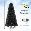 6/7 FT Artificial Christmas Tree with Bendable Top Section and Warm Light