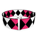 Cinch Waist Belt - Birds of Prey Harley Quinn Diamonds Split White Black Pink Black