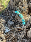 Authentic Turquoise Square Beads Chain Bracelet