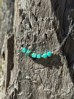 Authentic Turquoise Square Beads Chain Necklace