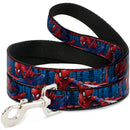 Dog Leash - SPIDER-MAN 3-Action Poses/Bricks/Stripe Blues/Red/White