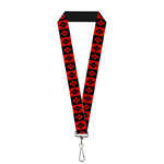 Lanyard - 1.0" - Harley Quinn Diamond Blocks Red Black Black Red