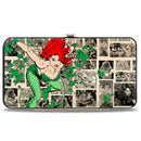 Hinged Wallet - Poison Ivy Pose + Logo Ivy Comic Scenes Grays Greens