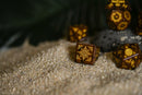 Aztec Mahogany Obsidian Stone Dice Set - Dice Around the World Collection