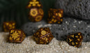 Aztec Mahogany Obsidian Stone Dice Set - Dice Around the World Collection