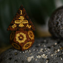 Aztec Mahogany Obsidian Stone Dice Set - Dice Around the World Collection