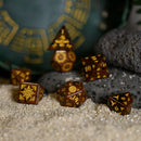 Aztec Mahogany Obsidian Stone Dice Set - Dice Around the World Collection