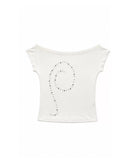 Women's One-word Off-shoulder Short-sleeved T-shirt
