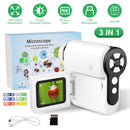 3 In 1 1000X KidsÕ Microscope Telescope Camera Handheld USB Mini Microscope with LED Light 6 Sample Slides 32G MMC Card for Boys Girls Aged 6+ Years O