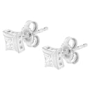 10K White Gold 1/3 Cttw Invisible Set Style Princess-Cut Diamond Stud Earrings (H-I Color, SI2-I1 Clarity)