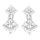 14K White Gold 1 cttw Double Diamond Stud Earrings (H-I Clarity, SI2-I1 Color)