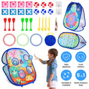 5 in 1 Bean Bag Toss Game Toy Corn Hole Game Beanbag Toss Game Dart Board Game Loop Toss Game Outdoor Activities Party Backyard Games Set for Boys Gir