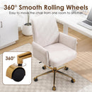 Mid-Back Velvet Office Chair with Memory Foam Cushion