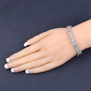 17.22 Carat Genuine Blue Topaz and White Diamond .925 Sterling Silver Bracelet