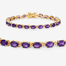 7.98 Carat Genuine Amethyst .925 Sterling Silver Bracelet