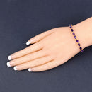 7.98 Carat Genuine Amethyst .925 Sterling Silver Bracelet