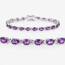 7.98 Carat Genuine Amethyst .925 Sterling Silver Bracelet