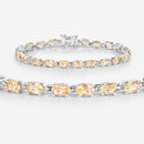 9.03 Carat Genuine Citrine .925 Sterling Silver Bracelet