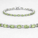 8.61 Carat Genuine Peridot .925 Sterling Silver Bracelet