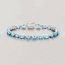 10.71 Carat Genuine Swiss Blue Topaz .925 Sterling Silver Bracelet