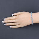 10.71 Carat Genuine Swiss Blue Topaz .925 Sterling Silver Bracelet
