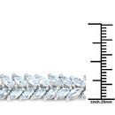 10.12 Carat Genuine Aquamarine .925 Sterling Silver Bracelet