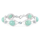 39.72 Carat Genuine Aquamarine .925 Sterling Silver Bracelet
