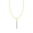 14k Yellow Gold Bar Pendant with Diamonds