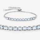 2.20 Carat Genuine Aquamarine .925 Sterling Silver Bracelet