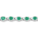 3.78 Carat Genuine Emerald .925 Sterling Silver Bracelet