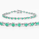 3.78 Carat Genuine Emerald .925 Sterling Silver Bracelet