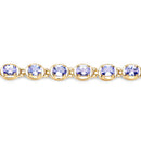 14K Yellow Gold Plated 4.59 Carat Genuine Tanzanite .925 Sterling Silver Bracelet