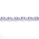4.59 Carat Genuine Tanzanite .925 Sterling Silver Bracelet