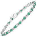 3.08 Carat Genuine Emerald .925 Sterling Silver Bracelet