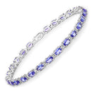 6.25 Carat Genuine Tanzanite .925 Sterling Silver Bracelet