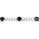 6.21 Carat Genuine Blue Sapphire and White Zircon .925 Sterling Silver Bracelet