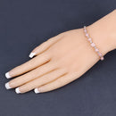 5.50 Carat Genuine Pink Opal and White Topaz .925 Sterling Silver Bracelet