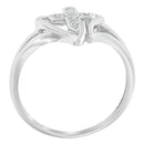 10K White Gold Diamond-Accented Cross & Open Heart Promise Fashion Ring (H-I Color, I1-I2 Clarity) - Size 7