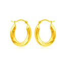 14k Yellow Gold Polished Oval Hoop Earrings