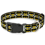 Plastic Clip Collar - Batman Shield Checkers