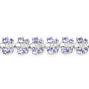 7.02 Carat Genuine Tanzanite and White Sapphire .925 Sterling Silver Bracelet