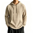 Mens Relaxed-fit Casual Waffle-knit Hooded Jacket
