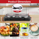 2000W Electric Infrared Dual Burner Portable Heating Hot Plate Stove Countertop RV Hotplate with 7.5Ó & 6.3Ó Glass Cooktop Stepless Temperature Adjust