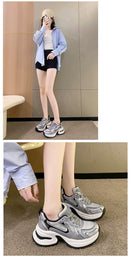 Thick Bottom Leather Clunky Sneakers