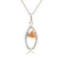 .17ct Cross Religious Pendant Sterling Silver 10KT Gold